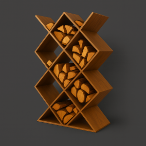 X-Grid Wooden Firewood Rack