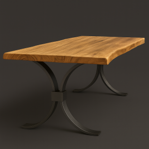 ArcLeg Live-Edge Dining Table